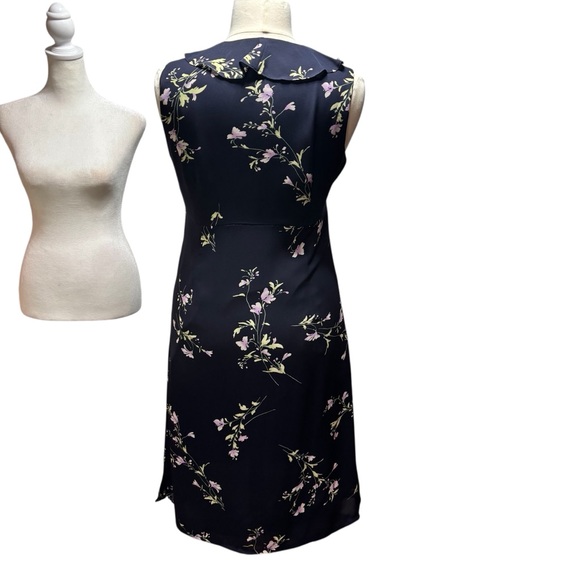 Studio I Navy Floral Midi Dress Size 14 - Picture 6 of 8